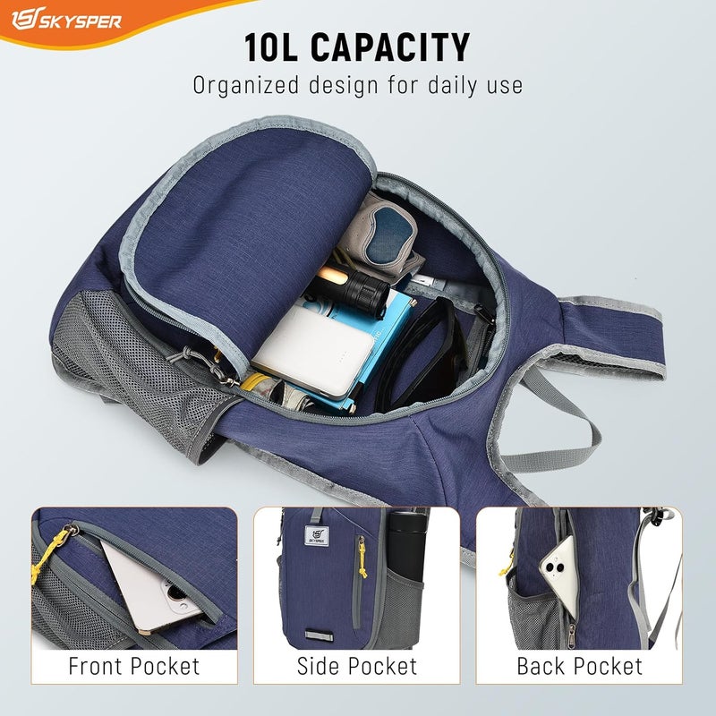 SKYSPER Small Hiking Backpack 10L Foldable Daypack Packable Lightweight Hiking Daypack Travel Day Pack for Women Men - Image 2